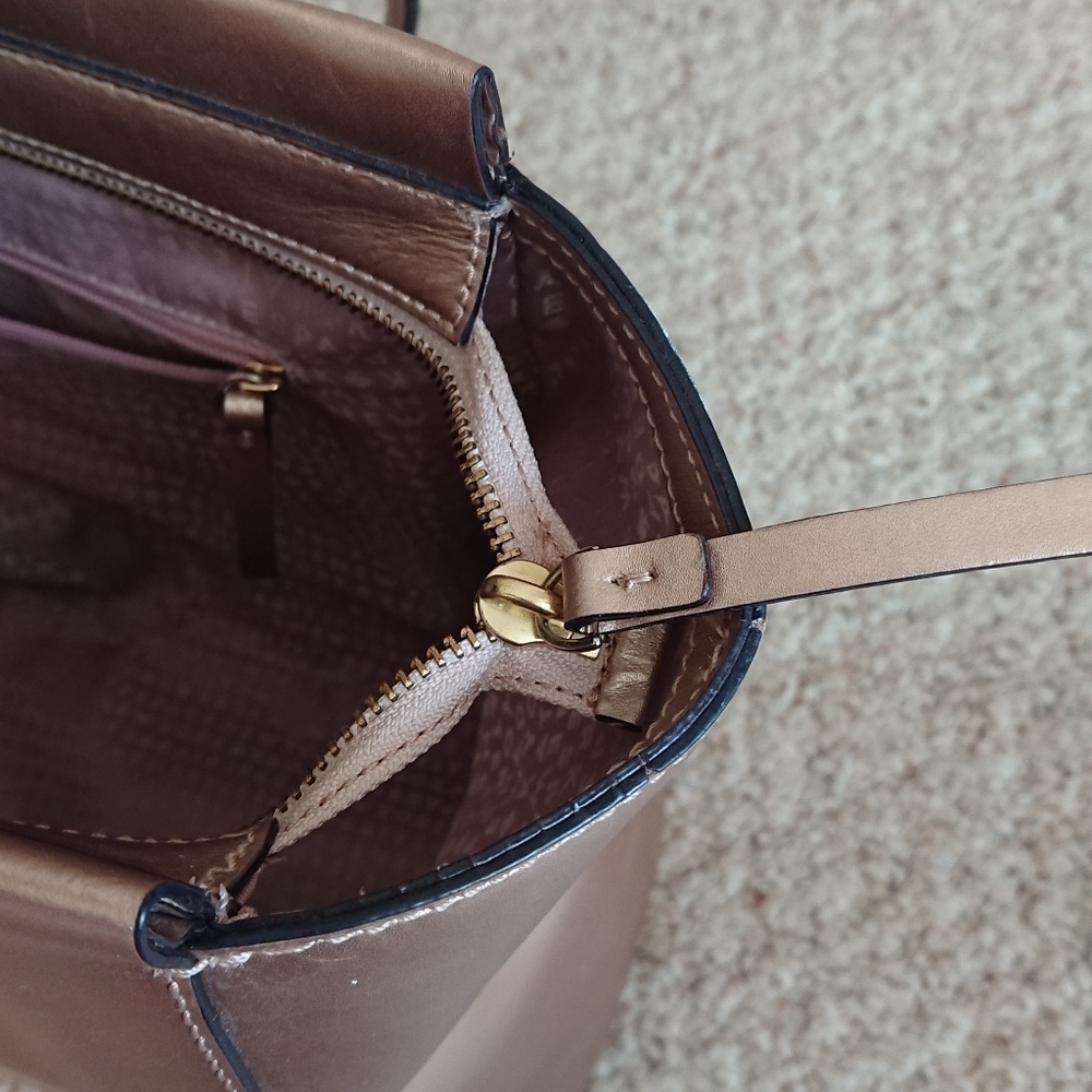 Kate Spade Sawyer Street Taden Metallic pink/rose gold large Tote Bag - Picture 7 of 16